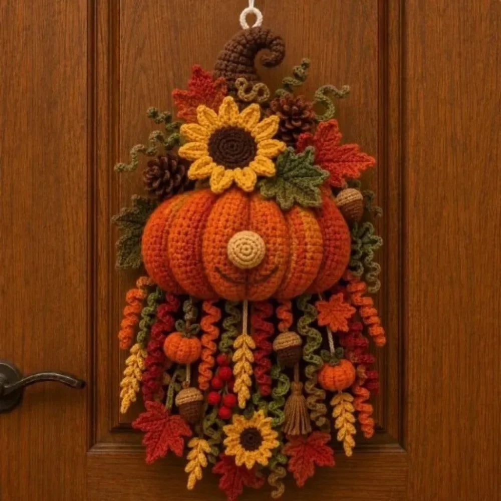 Kit de Décoration de Porte au Crochet Fait Main, Thèmes Saisonniers : Père Noël, Cœur de la Saint-Valentin, Noël, Lapin de